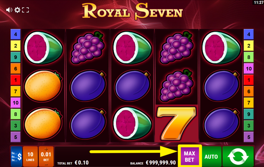 Royal Seven ÉTABLISSEZ LA LIMITE DE MISE LA PLUS ÉLEVÉE.