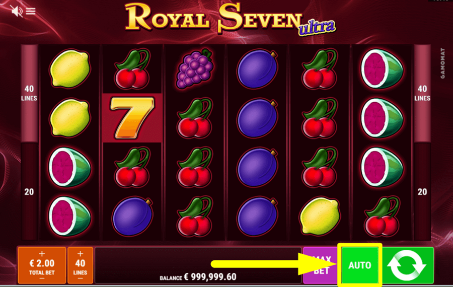 Royal Seven Ultra CONTINUEZ AVEC LA JEU AUTOMATIQUE.