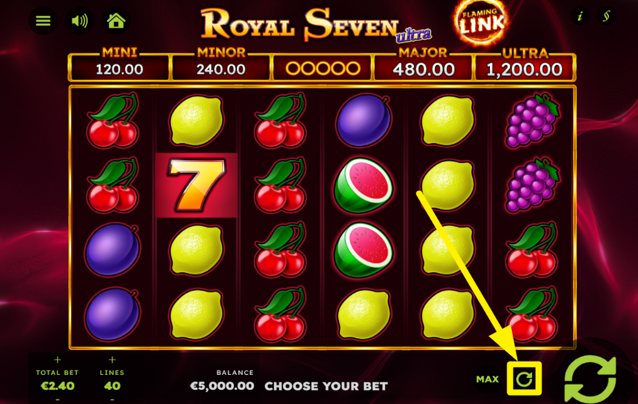 Royal Seven Ultra Flaming Link UTILISEZ LA ROTATION AUTOMATIQUE.