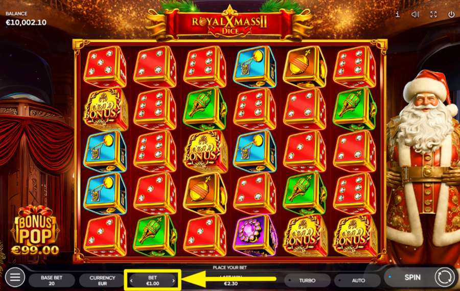Royal Xmass 2 Dice SPECIFY YOUR WAGER.