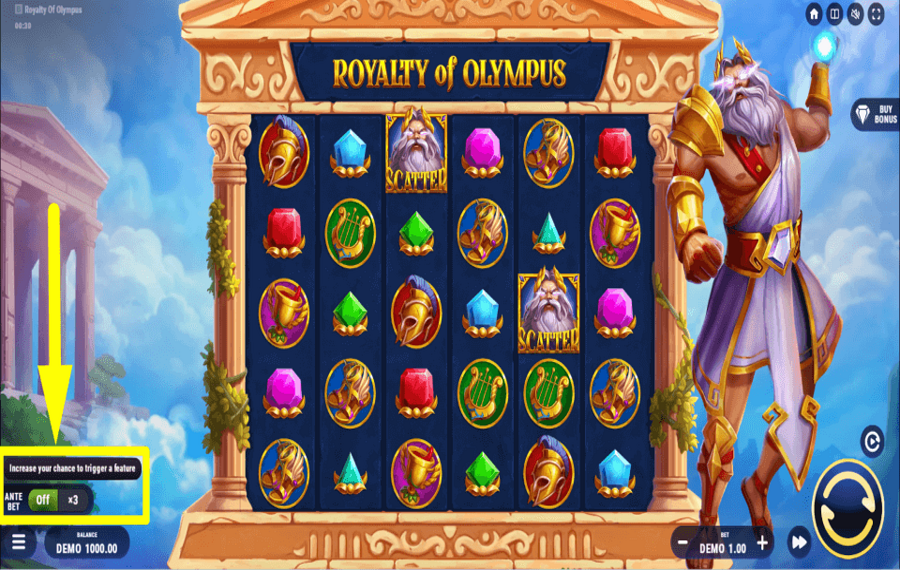 Royalty of Olympus DÉFINISSEZ LA MISE ANTE.