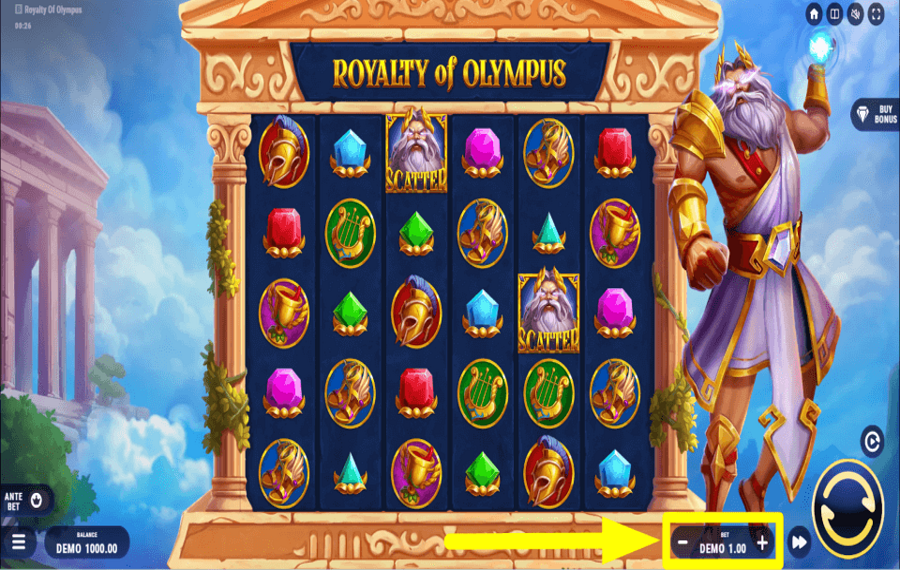 Royalty of Olympus SÉLECTIONNEZ VOTRE MISE TOTALE.