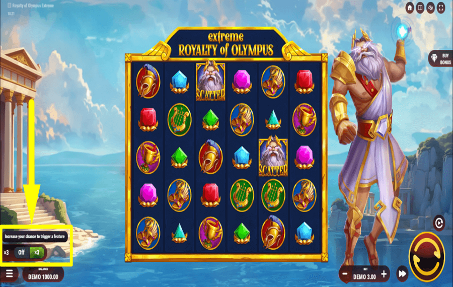 Royalty of Olympus Extreme CONFIGURER LA MISE ANTE.