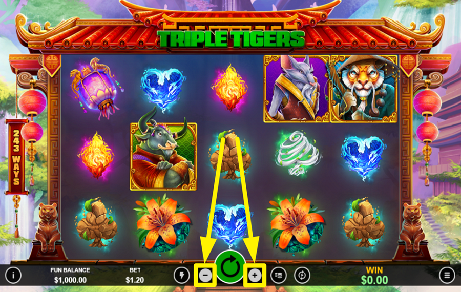 RTG Triple Tigers ОПРЕДЕЛИТЕ ЗНАЧЕНИЕ СТАВКИ.