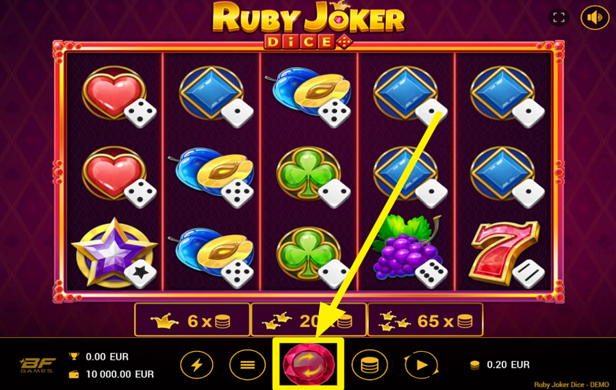 Ruby Joker Dice TOURNEZ POUR GAGNER!