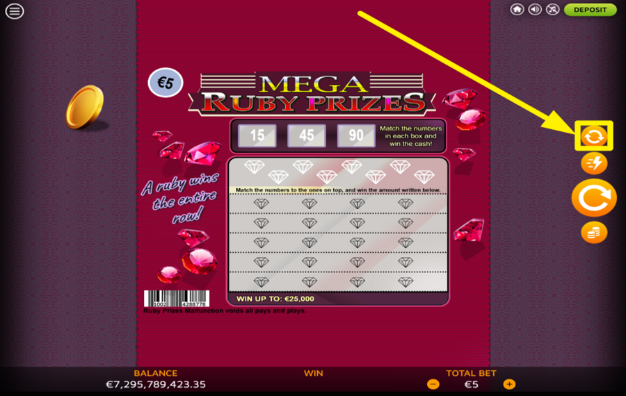 Ruby Prizes DÉCLENCHEUR DE LECTURE AUTOMATIQUE.