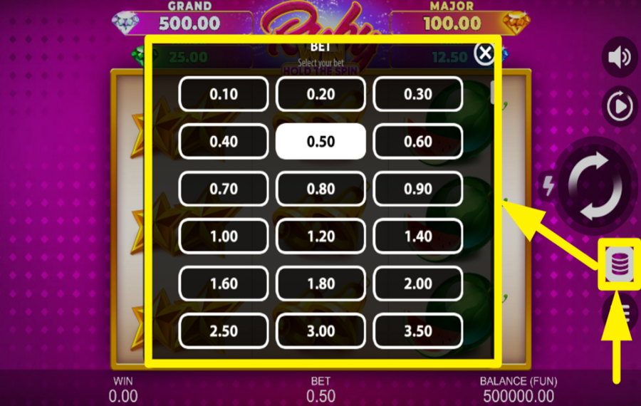 Ruby Win Hold the Spin УСТАНОВИТЕ СВОЮ СТАВКУ.