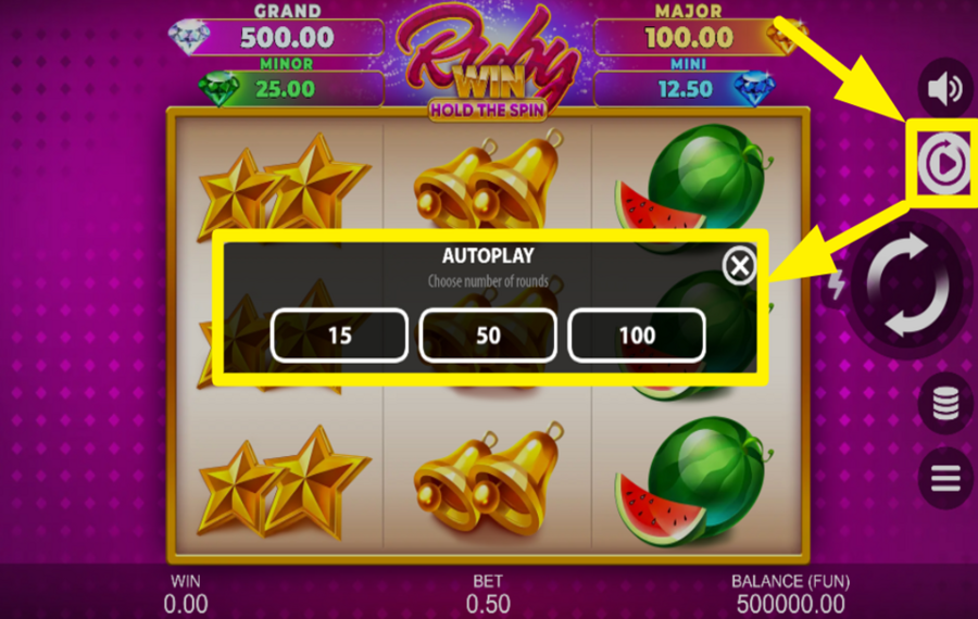 Ruby Win Hold the Spin ВКЛЮЧИТЬ АВТОВОСПРОИЗВЕДЕНИЕ.