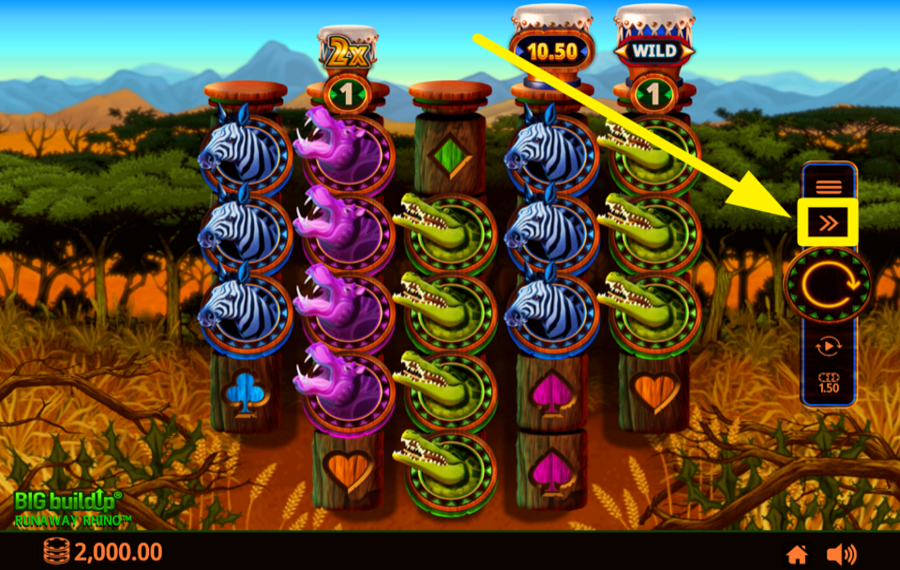 Runaway Rhino MAXIMIEREN SIE DIE GESCHWINDIGKEIT.