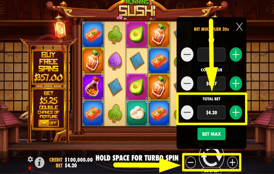 Running Sushi ALTER THE WAGER.