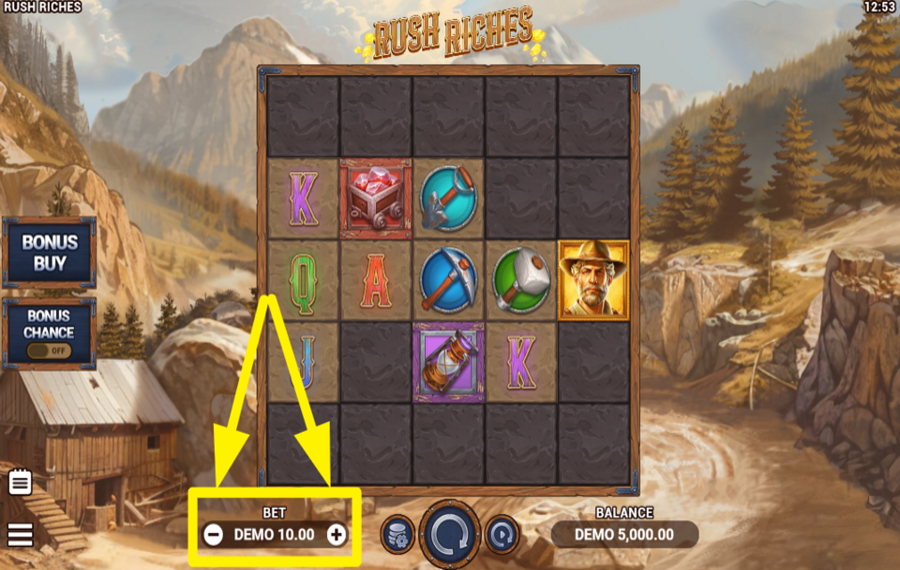 Rush Riches BESTIMMEN SIE IHREN EINSATZ.