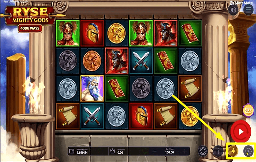 Ryse of the Mighty Gods Utilisation des fonctionnalités facultatives « Autoplay » et « Turbo ».