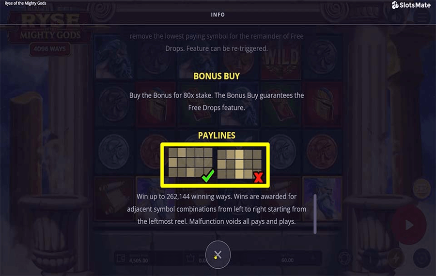 Ryse of the Mighty Gods Choisissez les lignes de paiement.