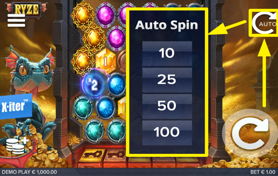 Ryze AUTOMATISCHE SPINS STARTEN.