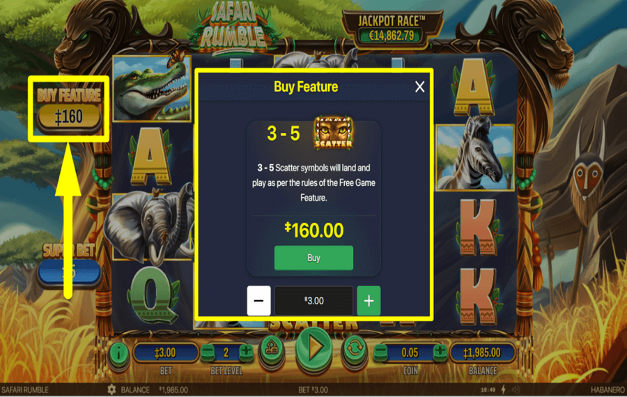 Safari Rumble PURCHASE THE BONUS.