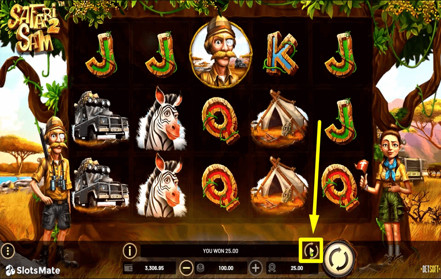 Safari Sam 2 Verwenden der optionalen „Autoplay“-Funktion.