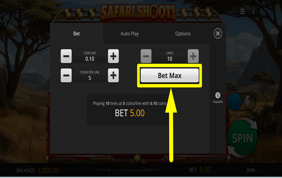 Safari Shoot SCEGLIETE GIOCHI AD ALTA POSTA IN GIOCO.