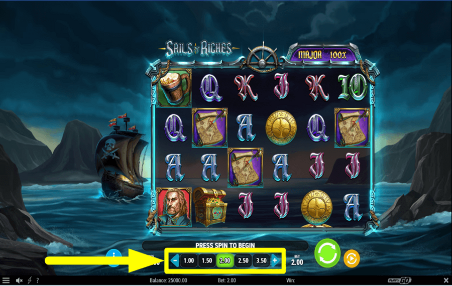 Sails of Riches SELEZIONA IL PALO.