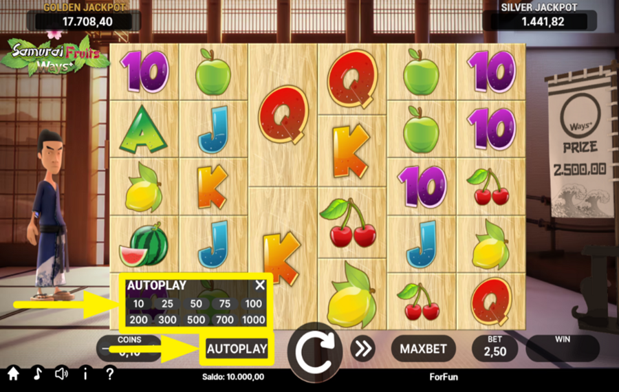 Samurai Fruits Ways ACTIVATE AUTOMATIC PLAY.