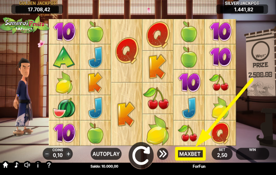 Samurai Fruits Ways TARGET THE MAXIMUM BETTING VALUE.