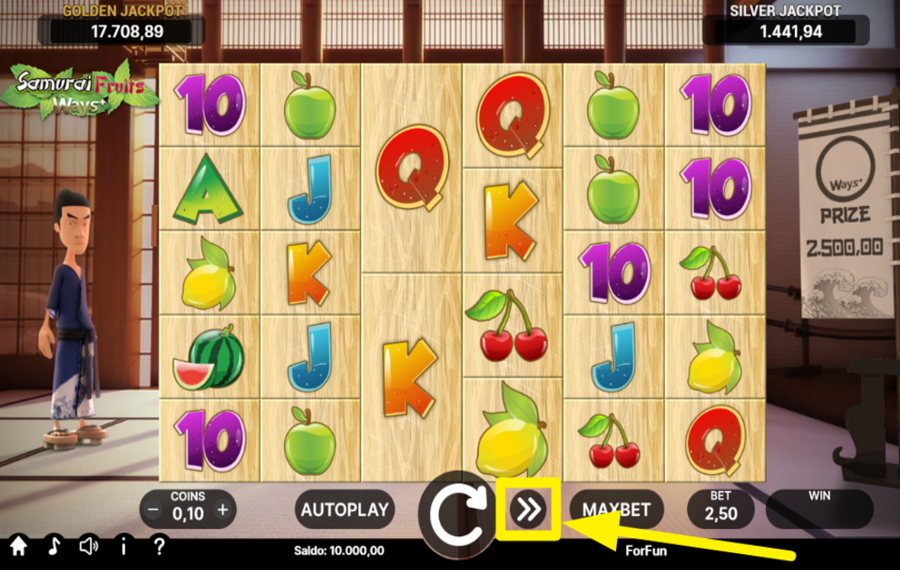 Samurai Fruits Ways MAXIMIZE THE SPEED.