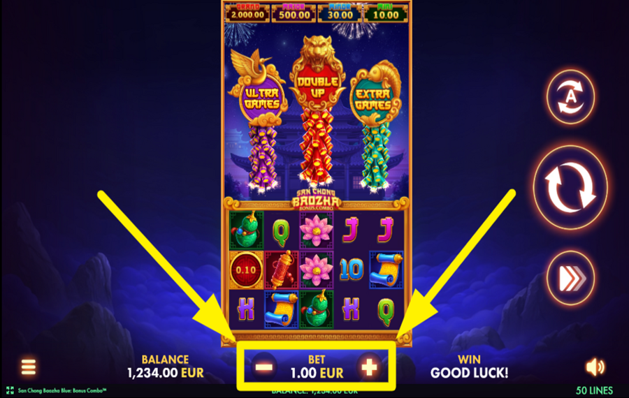 San Chong Baozha Blue CHOOSE THE TOTAL BET.