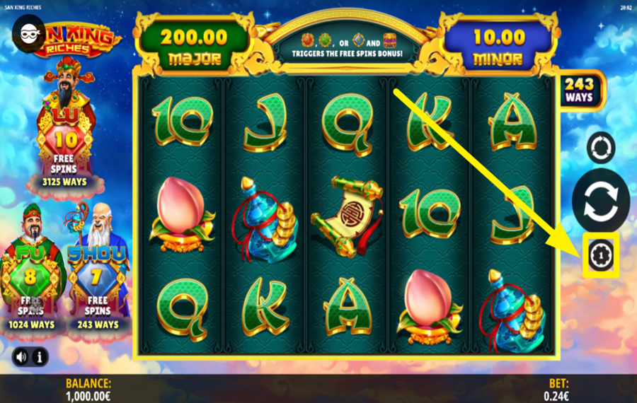 San Xing Riches PLACE YOUR BET.