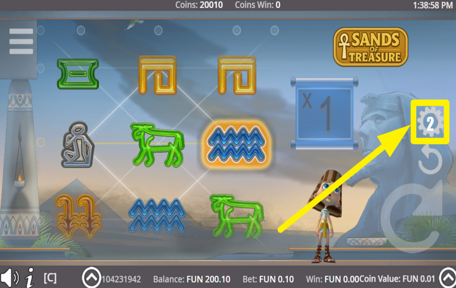 Sands of Treasure CHANGER LA VITESSE.