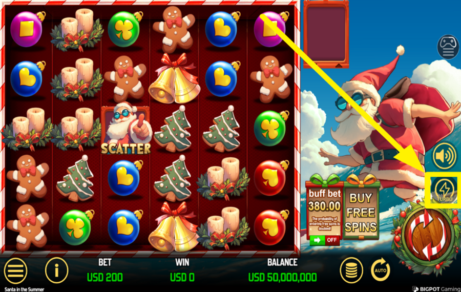 Santa in the Summer ACCÉLÉREZ L'ACTION !