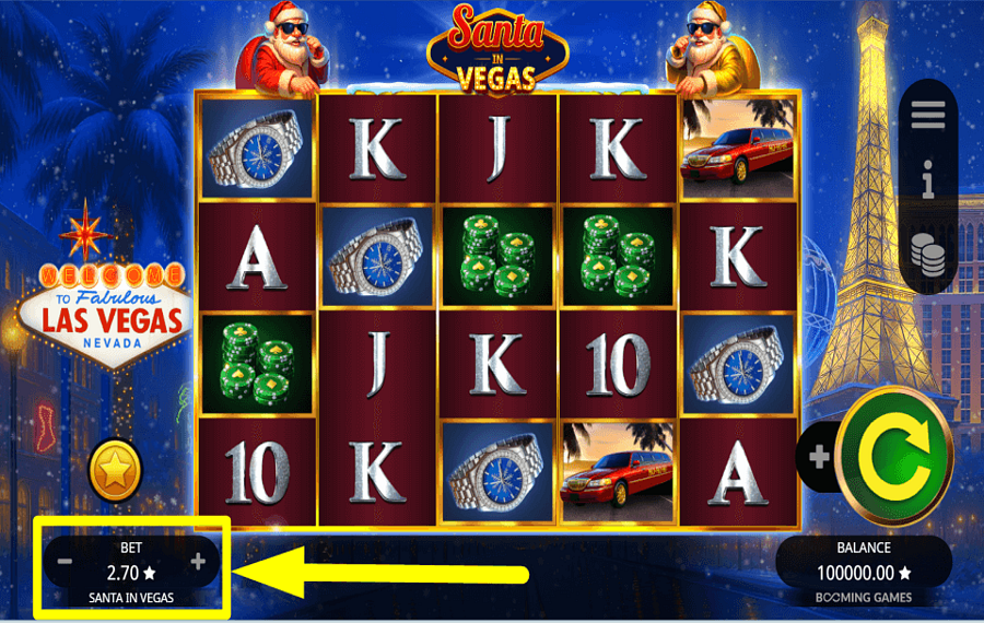 Santa In Vegas ВЫБЕРИТЕ СВОЮ СТАВКУ.