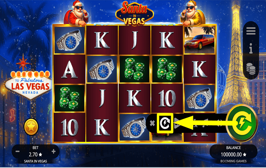 Santa In Vegas Контролируйте скорость.