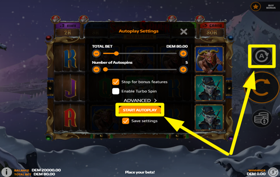 Santa the Slayer ELIGE GIROS AUTOMÁTICOS.