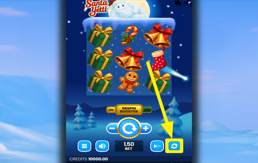 Santa Yetti ВКЛЮЧИТЬ АВТОВОСПРОИЗВЕДЕНИЕ.