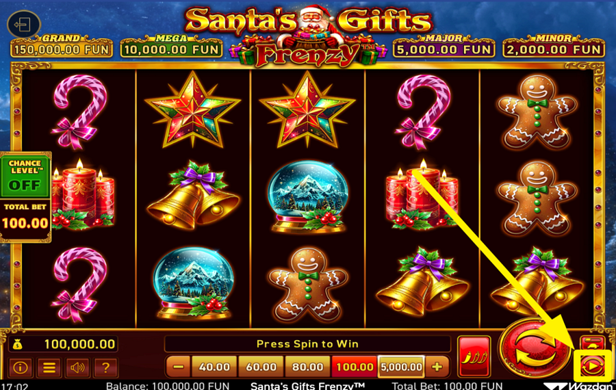 Santas Gifts Frenzy AUTOPLAY AKTIVIEREN.