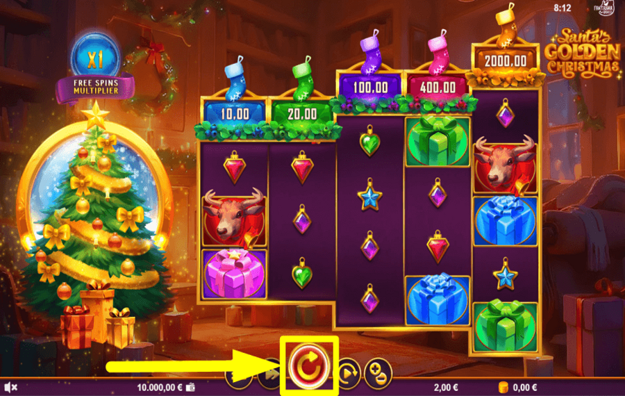 Santas Golden Christmas ВРАЩАЙТЕСЬ, ЧТОБЫ ПОБЕДИТЬ.