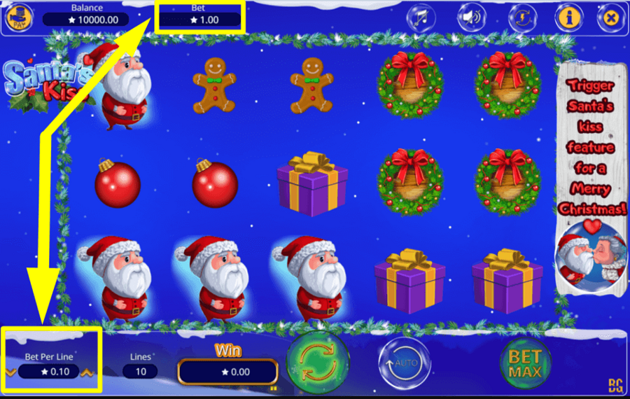 Santas Kiss ASSIGN A BET AMOUNT.