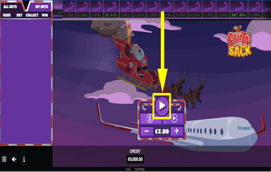 Santas Sack Ставьте свои монеты.
