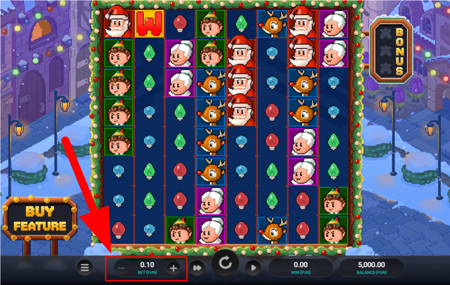 Santas Stack Scegli l'importo della tua scommessa.