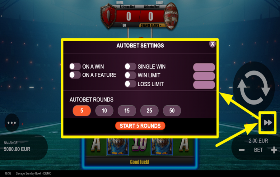 Savage Sunday Bowl UTILIZE AUTOPLAY.