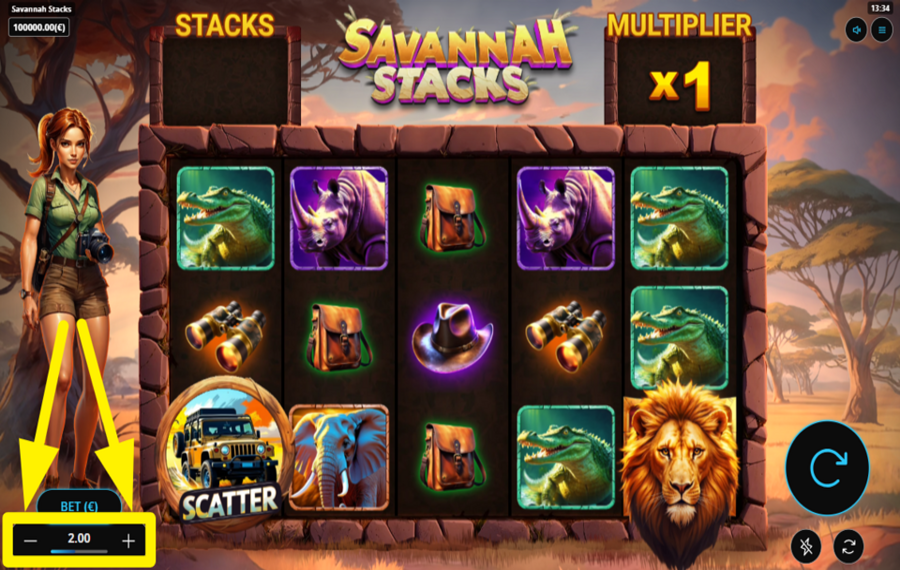 Savannah Stacks SCEGLI L'IMPORTO DELLA TUA SCOMMESSA.