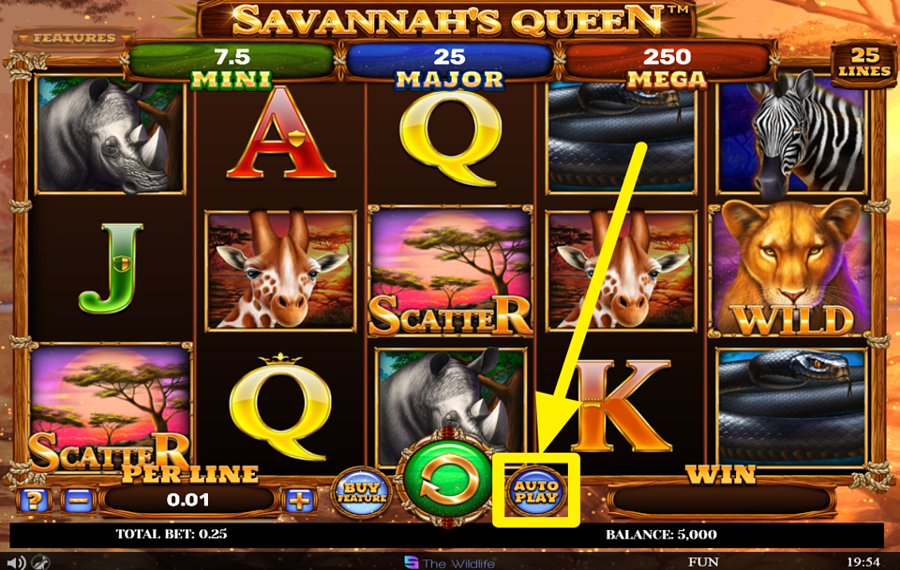 Savannahs Queen ACTIVAR EL GIRO AUTOMÁTICO.