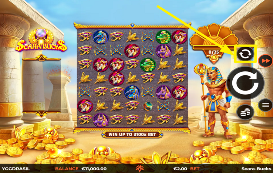 Scara Bucks DÉMARRER LES TOURS AUTOMATIQUES.