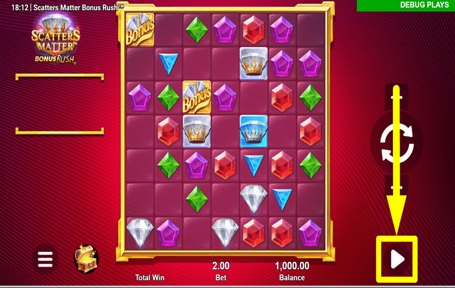 Scatters Matter Bonus Rush CONTINUE AUTOMATICALLY.