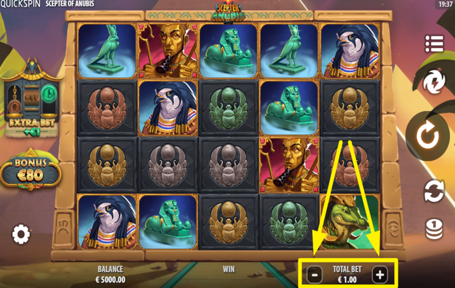 Scepter of Anubis УСТАНОВИТЕ СВОЮ СТАВКУ.