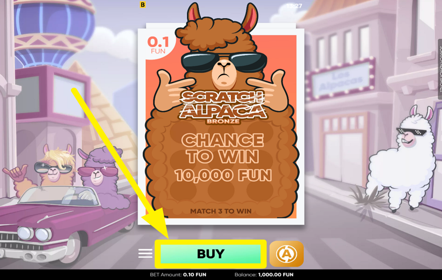 Scratch Alpaca Bronze OBTENEZ UN TICKET À GRATTER.