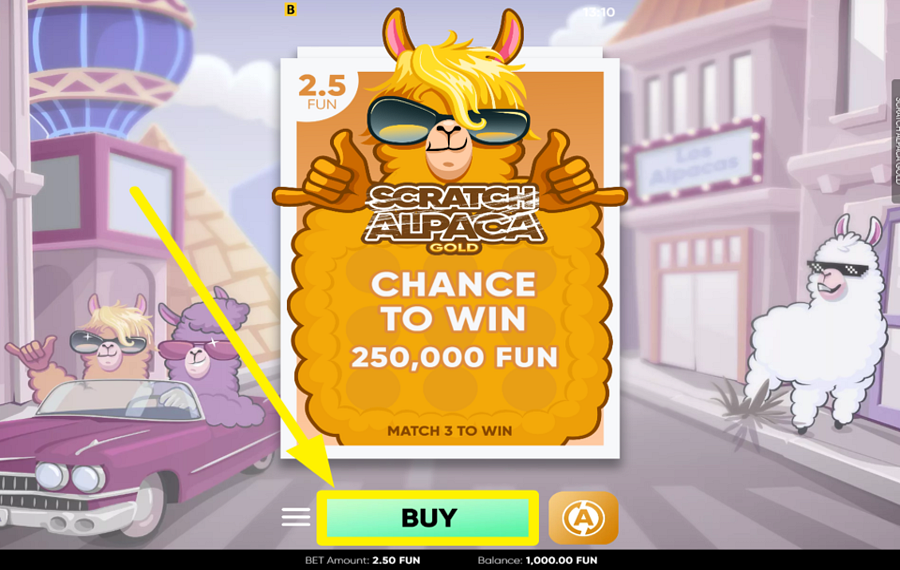 Scratch Alpaca Gold ACHETEZ UNE CARTE À GRATTER.