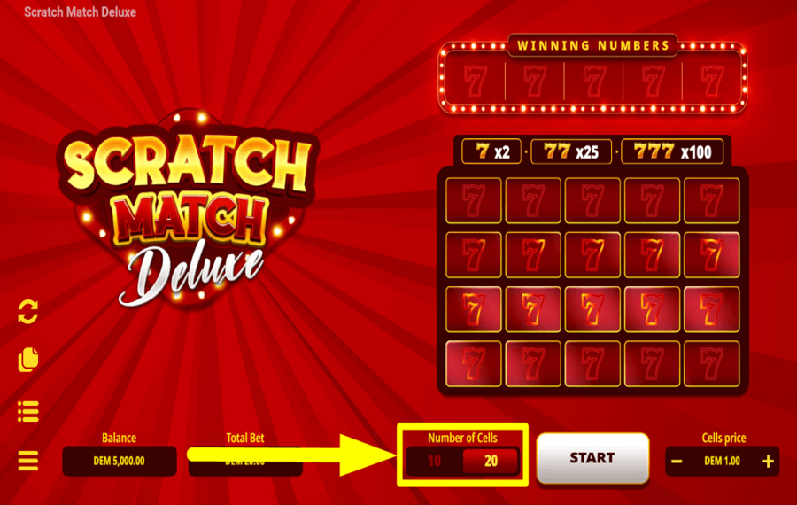 Scratch Match Deluxe ATTRIBUER LES CELLULES.