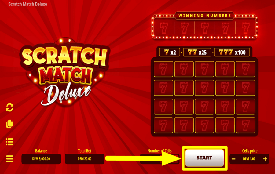 Scratch Match Deluxe COMMENCEZ À PARIER.