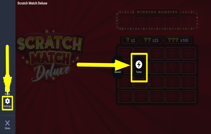 Scratch Match Deluxe ACTIVER LE MODE TURBO.