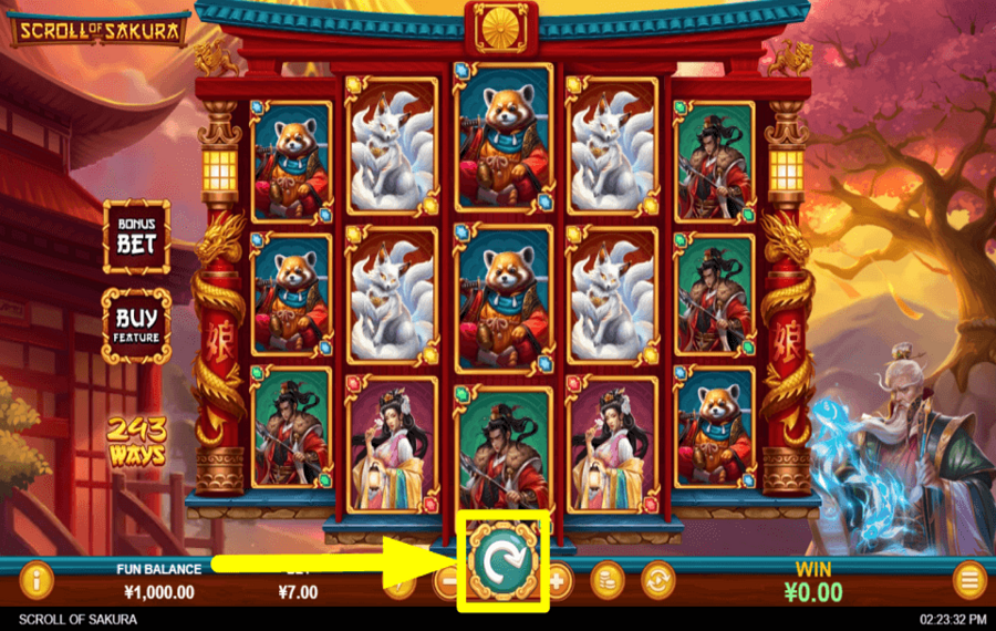 Scroll of Sakura START THE GAME.